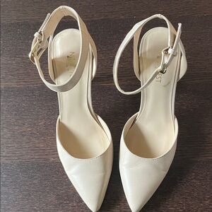 Nine West Cream Ankle Strap Heels